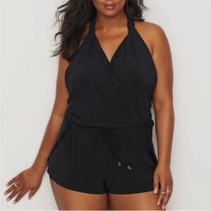 Magicsuite Bianca Romper Style One Piece Swimsuit Halter Top Black Size 12